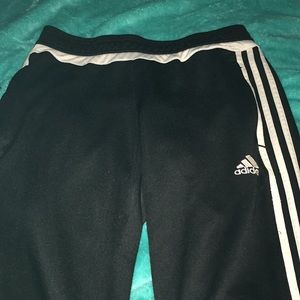 black and white adidas joggers
